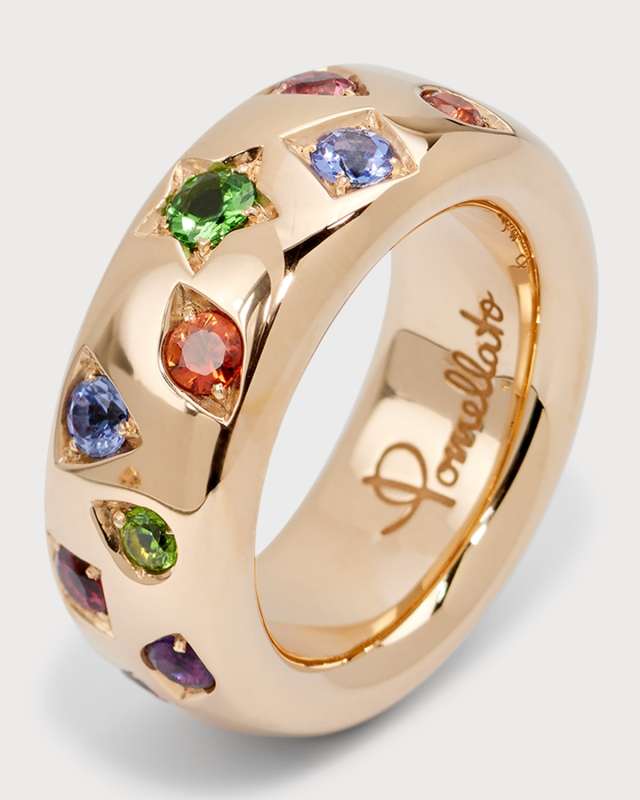 Iconica 18K Rose Gold Multi-Stone Ring, EU 55 /